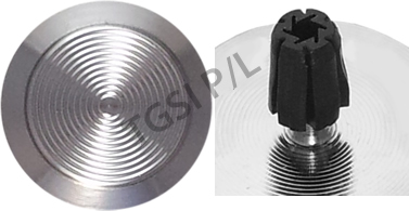 Stainless steel tactile indicator stud with fixing plug stem, no adhesive required